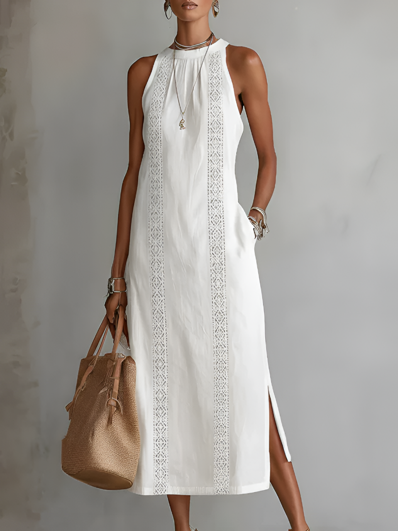 Robe midi ample brodée