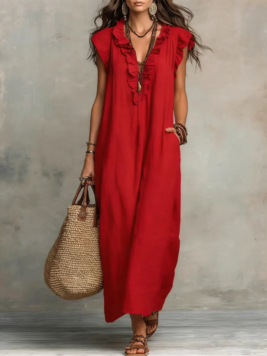 Robe Longue Bohème en Lin