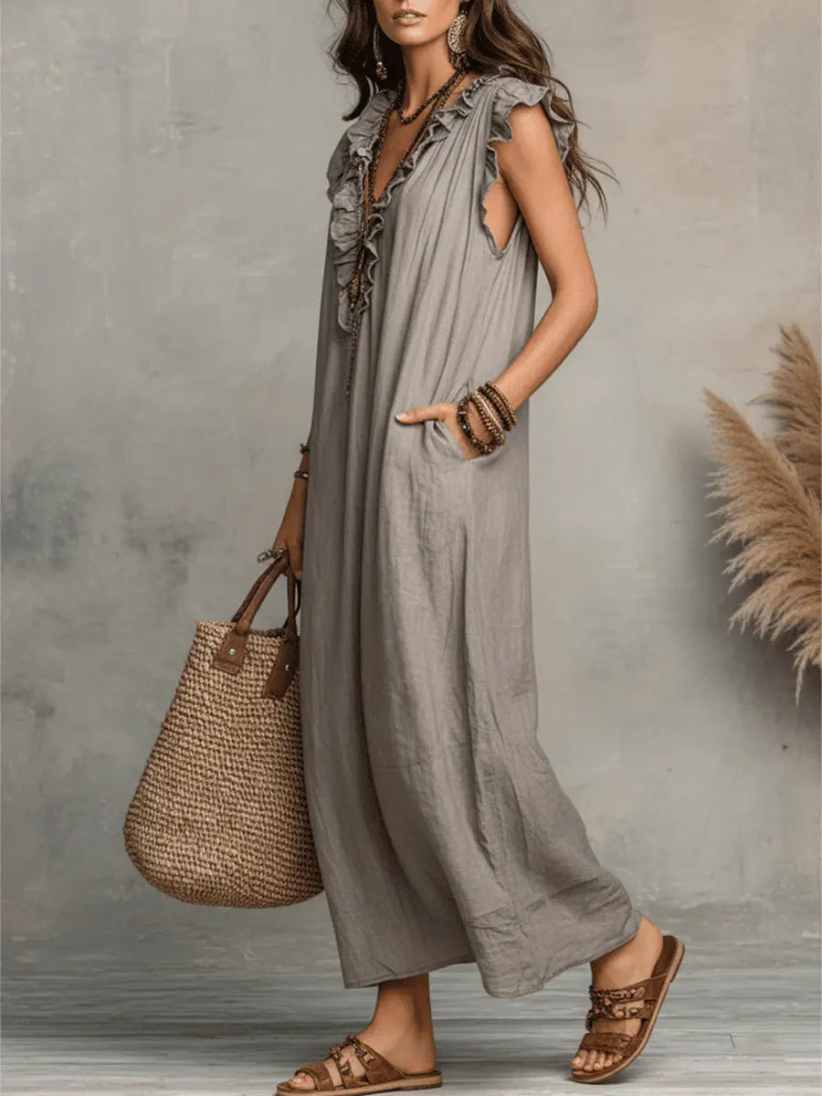 Robe Longue Bohème en Lin