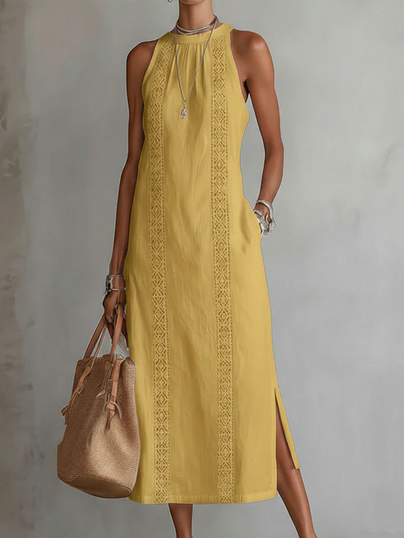 Robe midi ample brodée