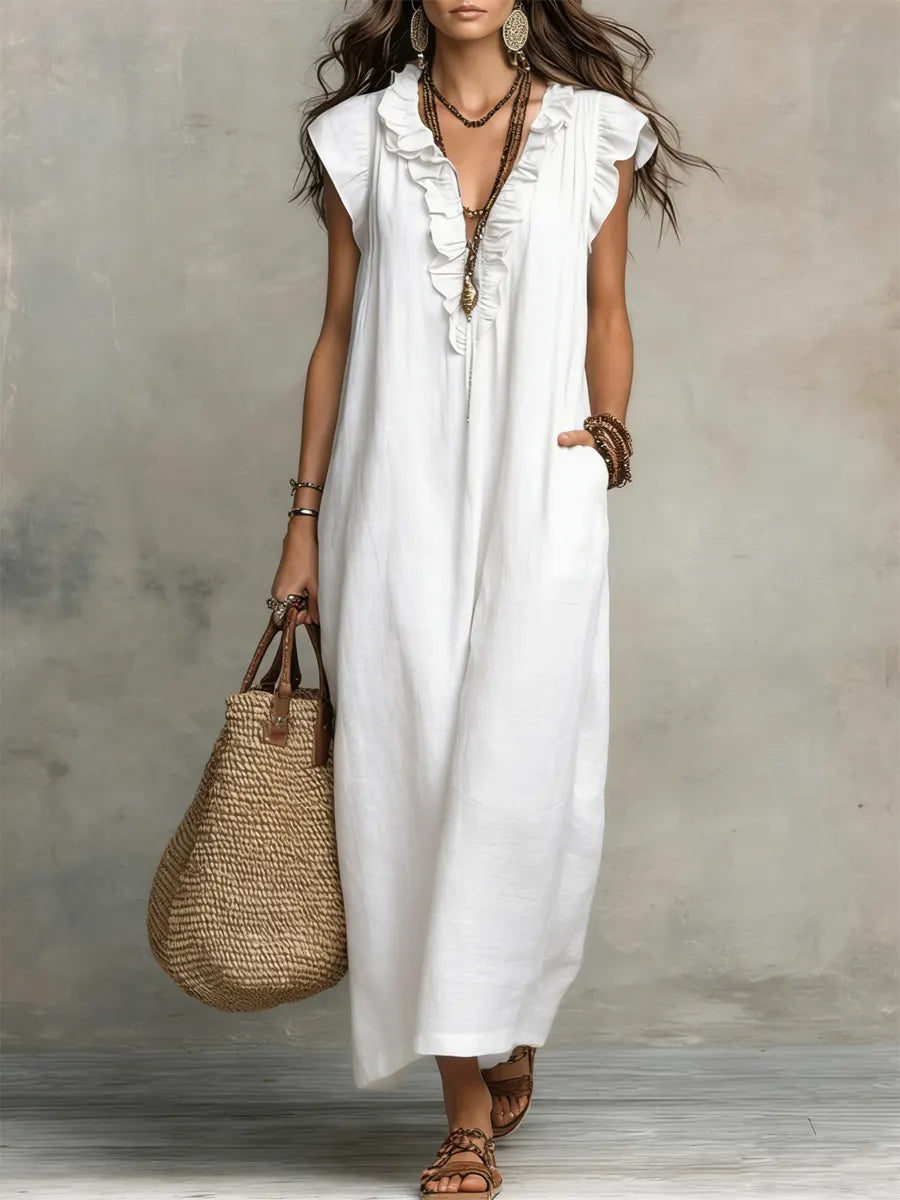 Robe Longue Bohème en Lin