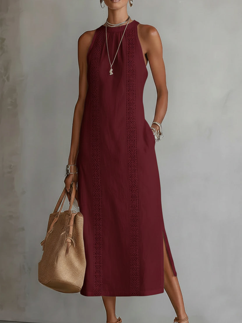 Robe midi ample brodée