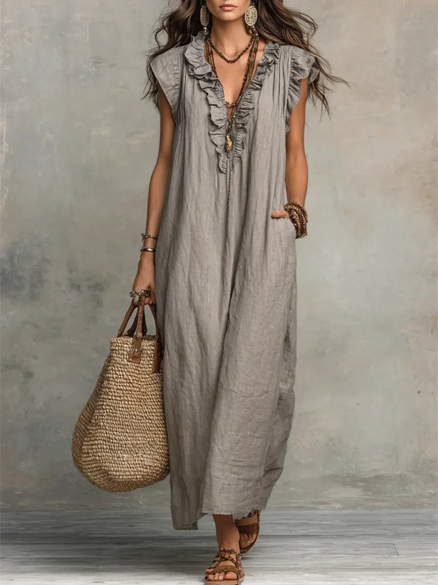 Robe Longue Bohème en Lin