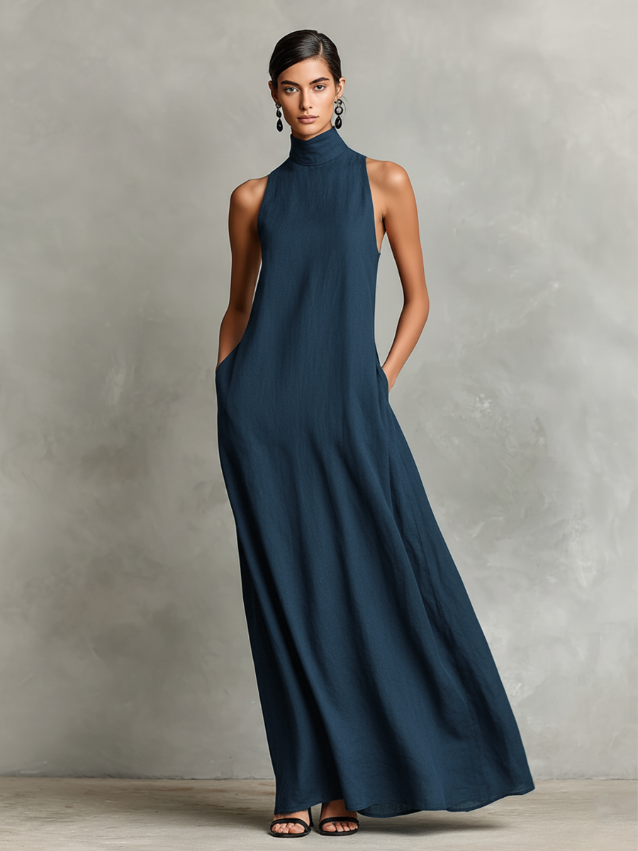 Robe longue à col halter