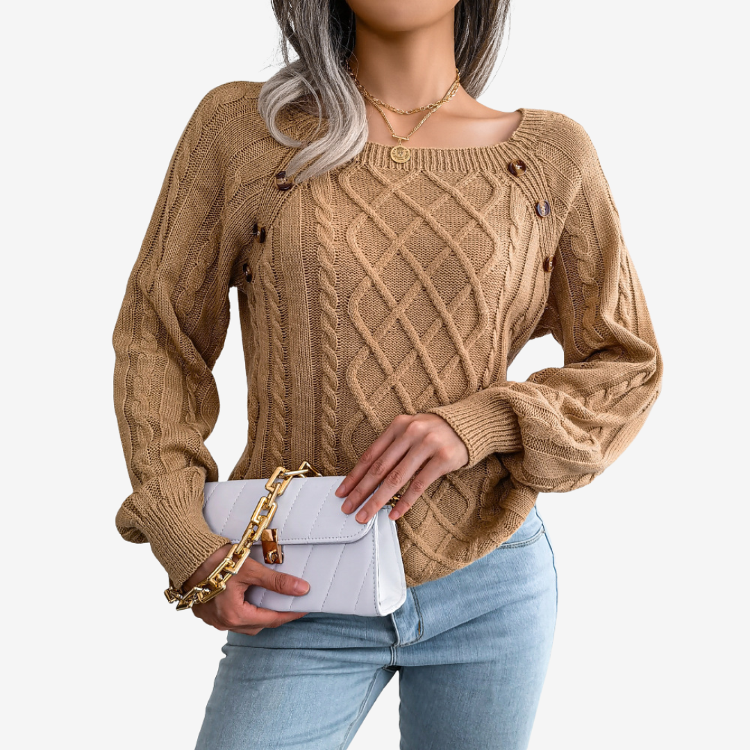 Meli™ Pull avec Détails de Boutons