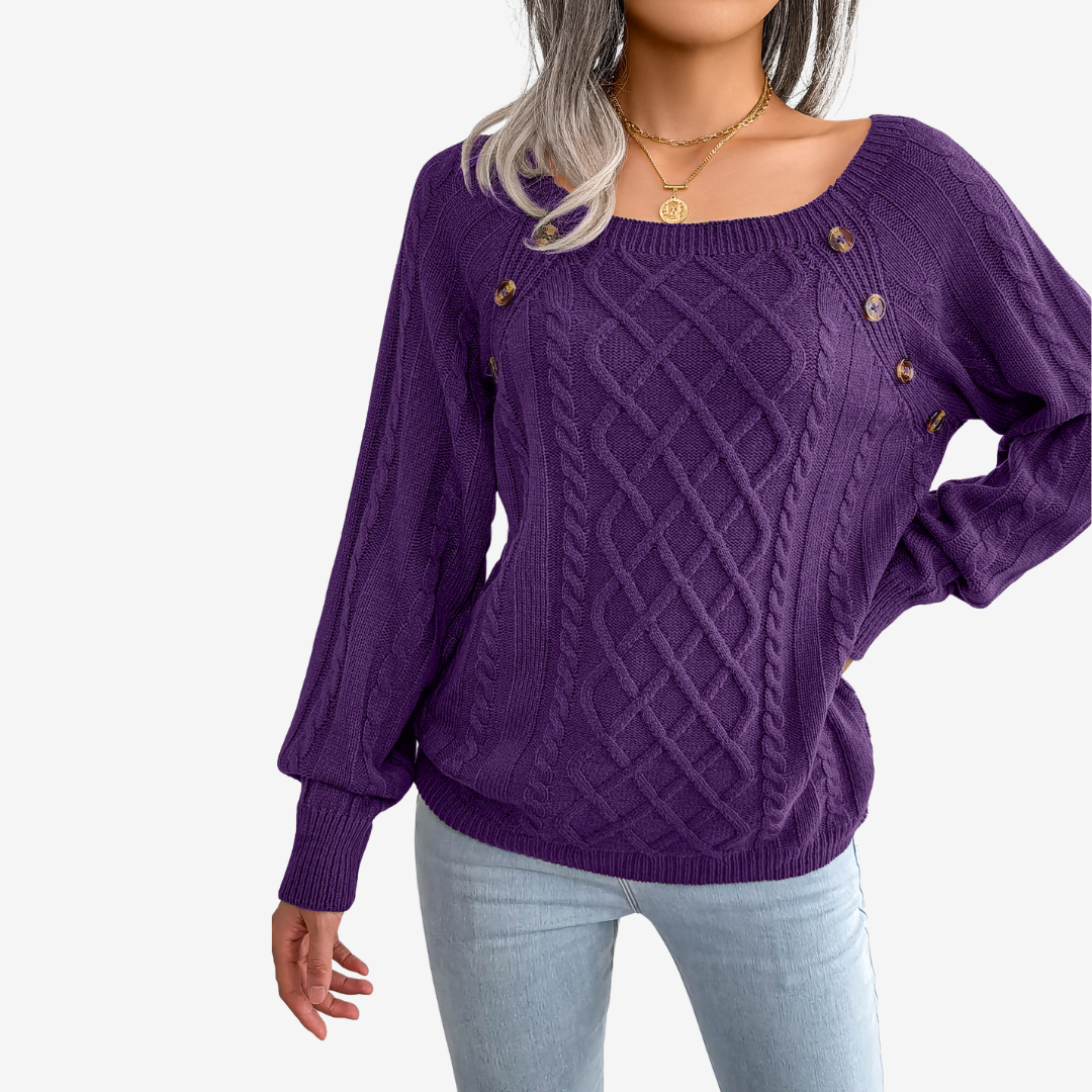 Meli™ Pull avec Détails de Boutons