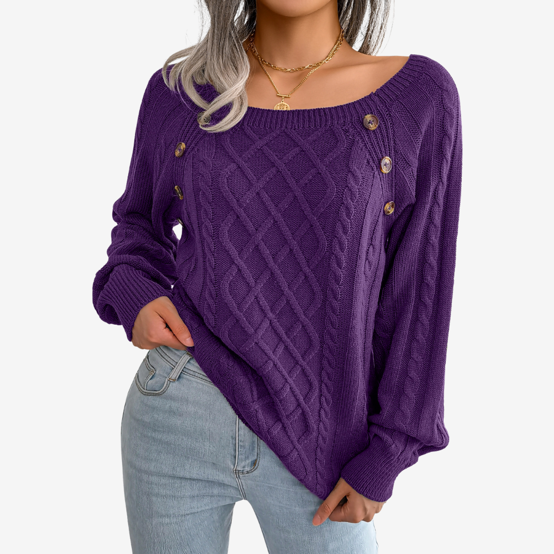 Meli™ Pull avec Détails de Boutons