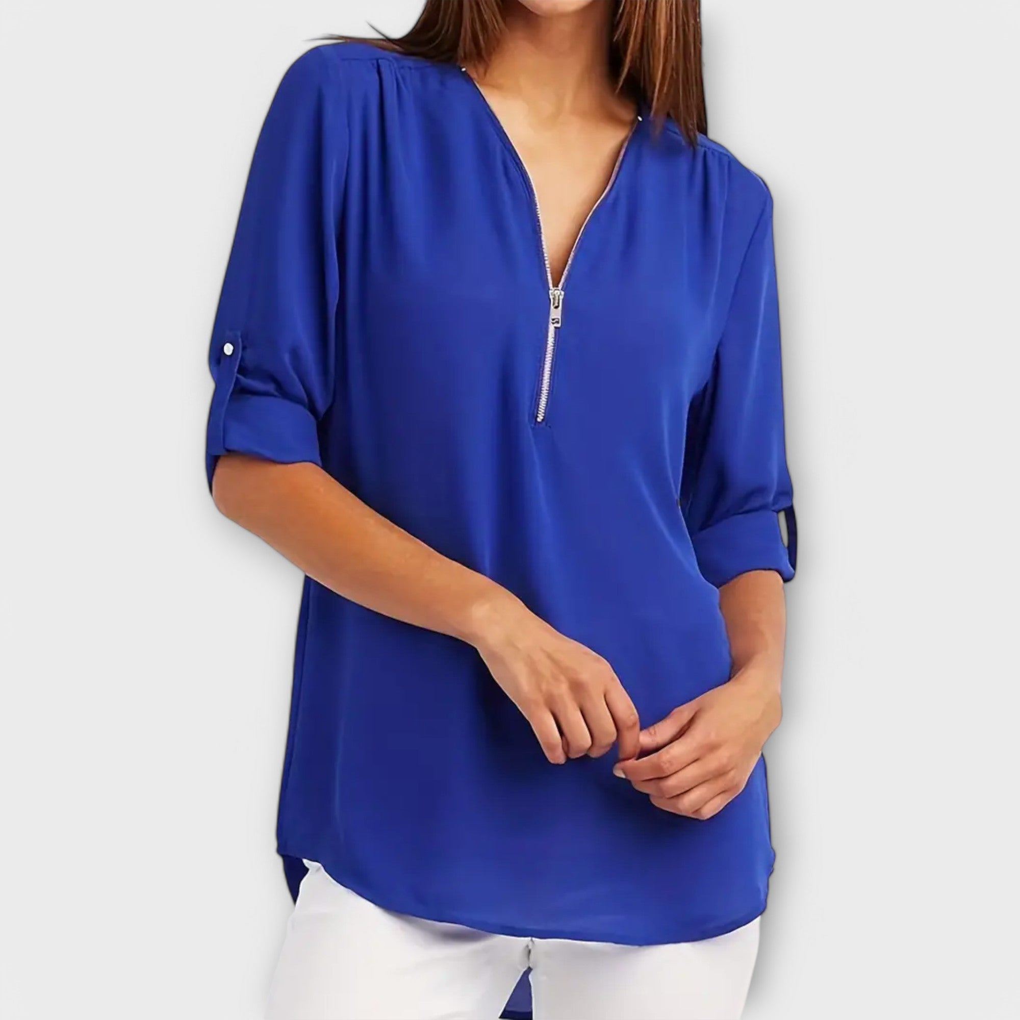 Olivia - Blusa casual con escote en V