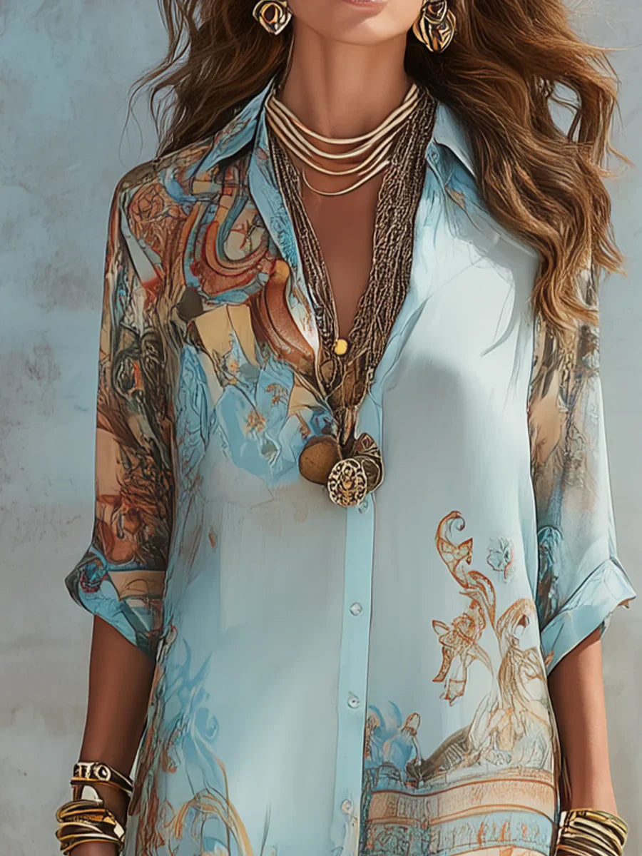 Robe d'été fluide bleu clair