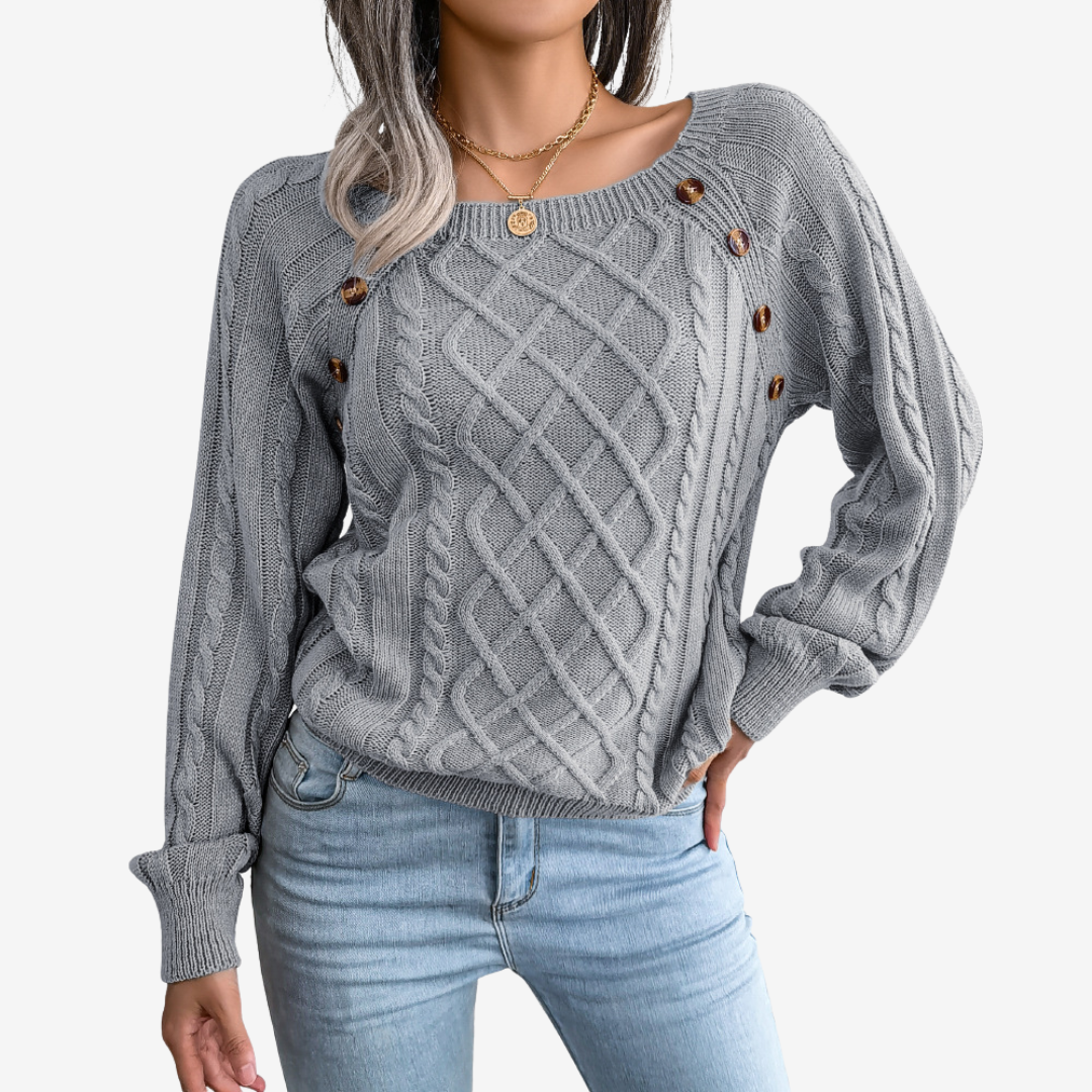 Meli™ Pull avec Détails de Boutons