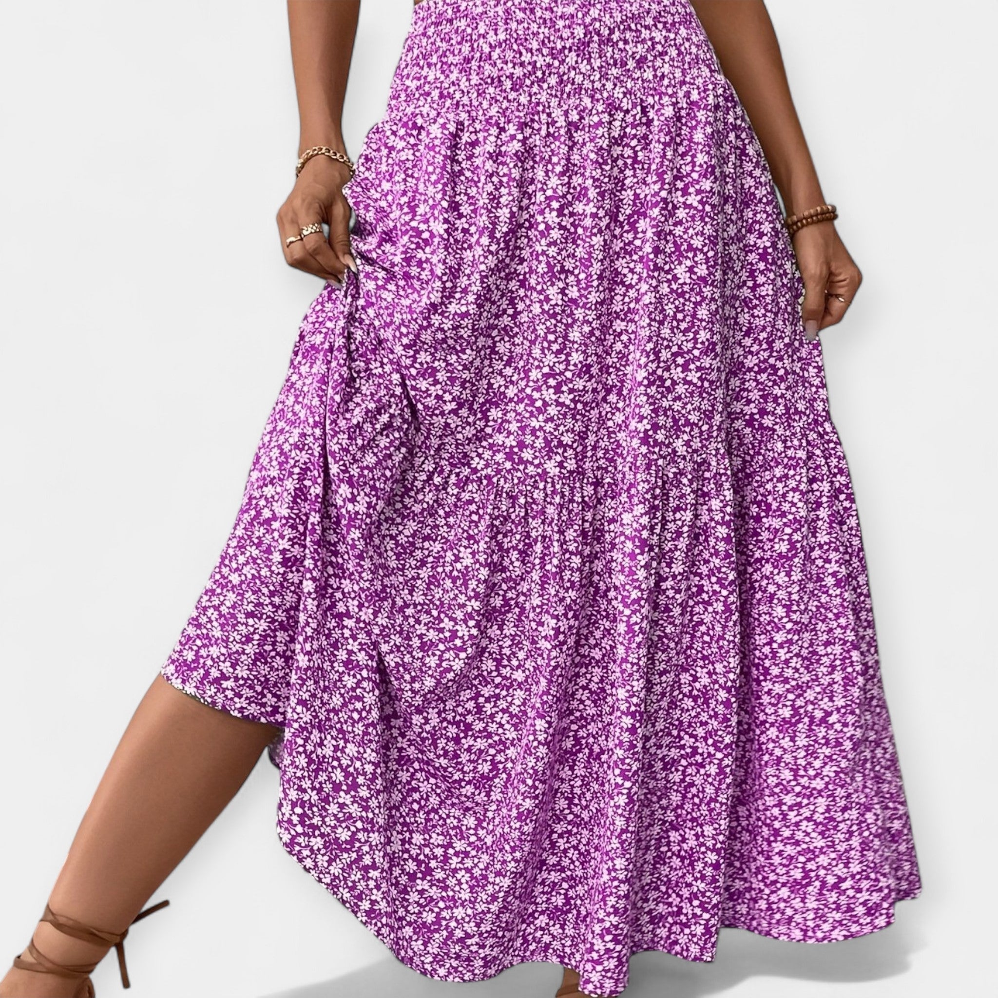 Jupe Décontractée et Confortable avec Fleurs