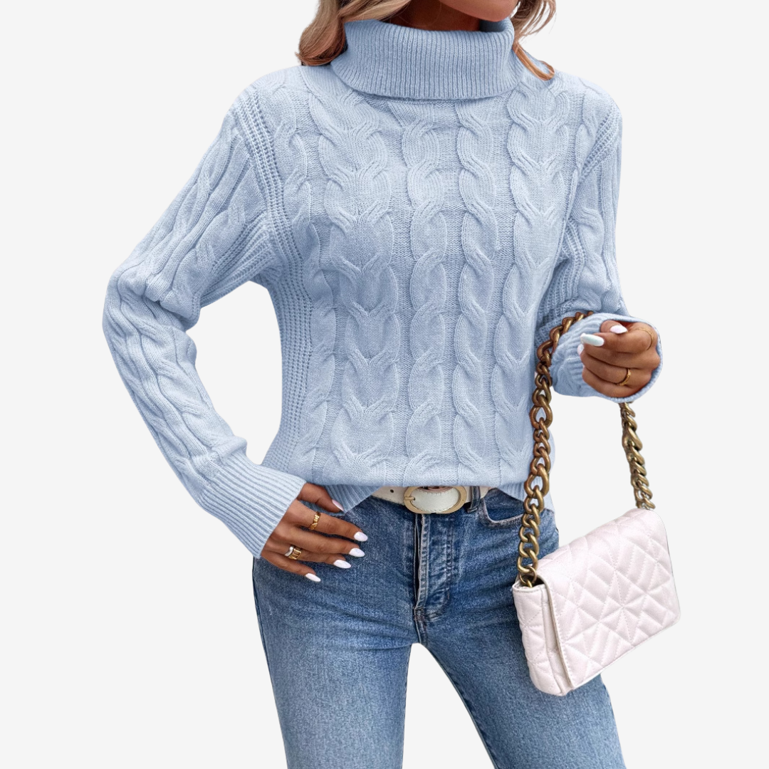 Odile™ Pull Classique à Col Montant