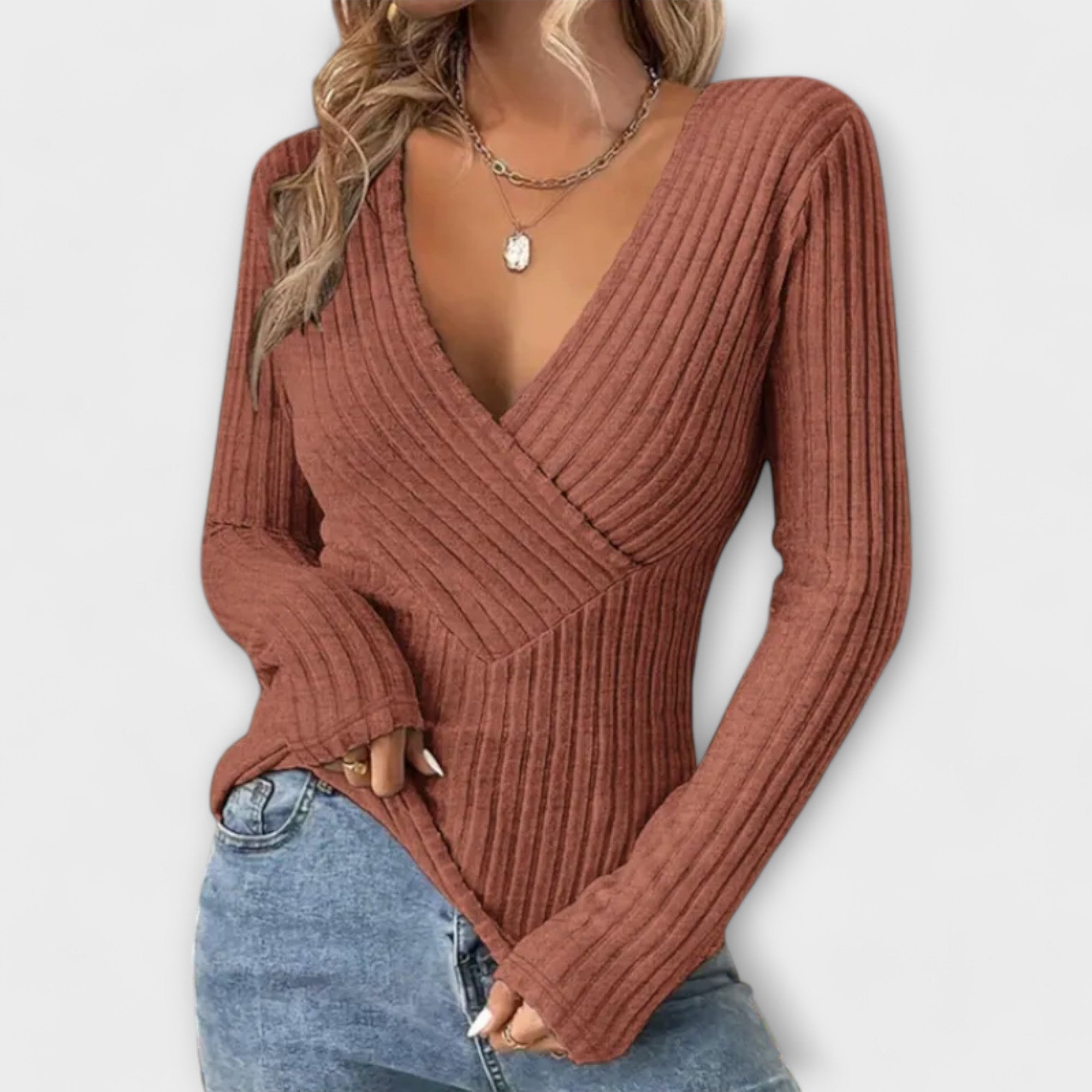 Emily - Camiseta Rayada con Detalle Torcido