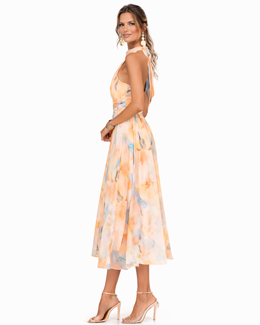 Aurora™ | Robe à Encolure Halter et Imprimé Aquarelle