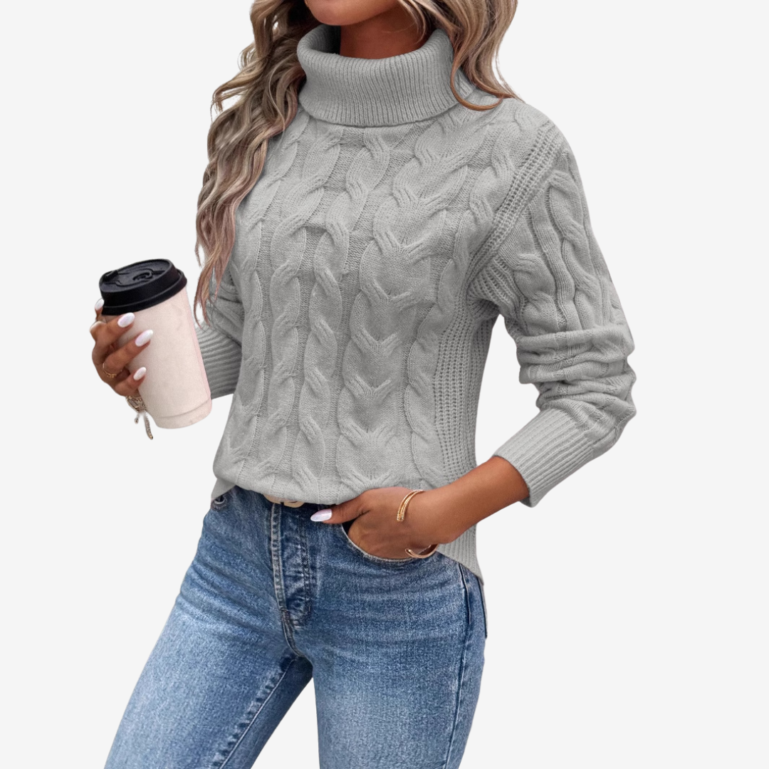 Odile™ Pull Classique à Col Montant