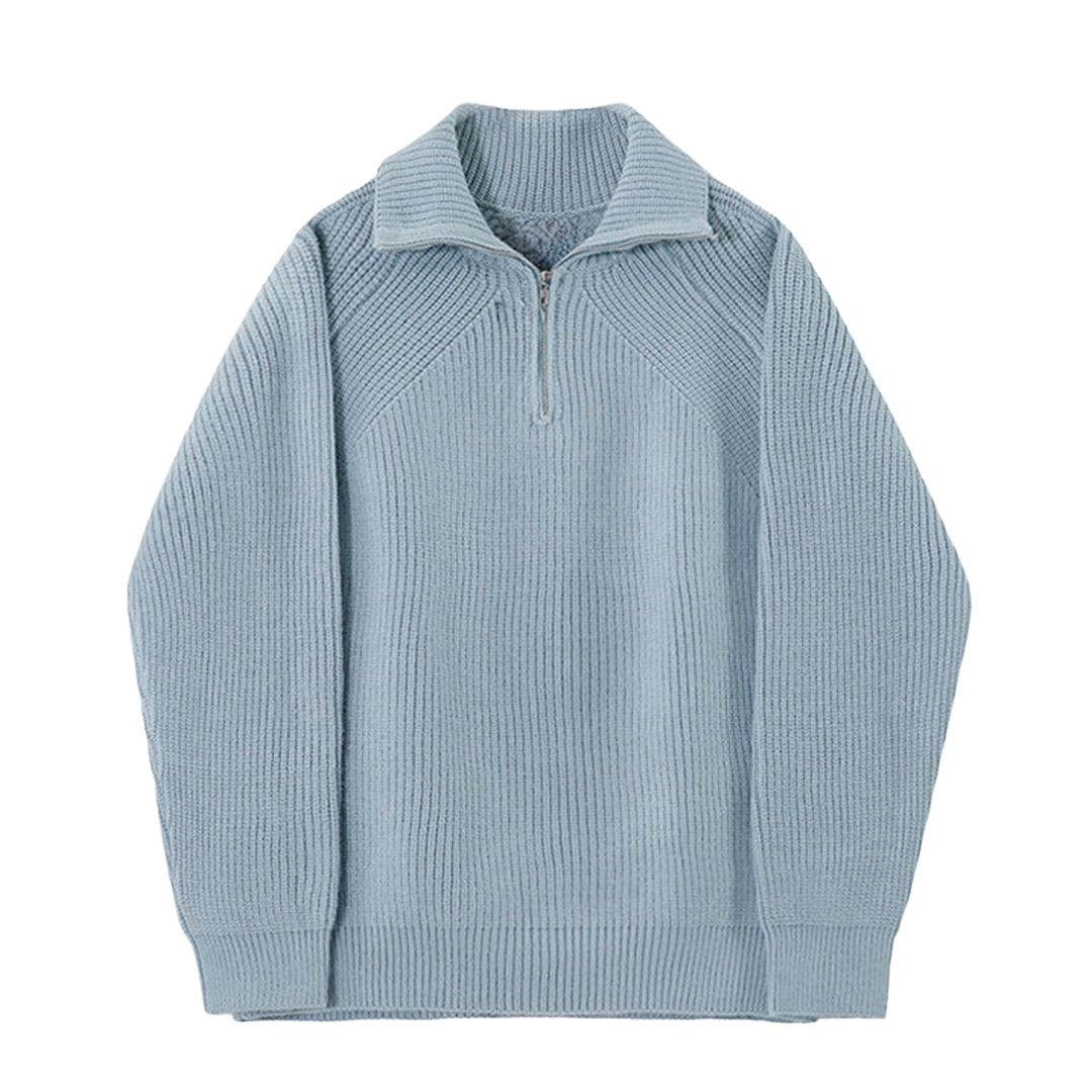 Lenoir™ | Pull Col Montant Azure