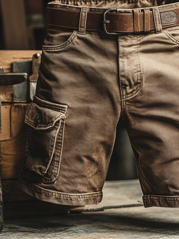 Short cargo rétro à multiples poches