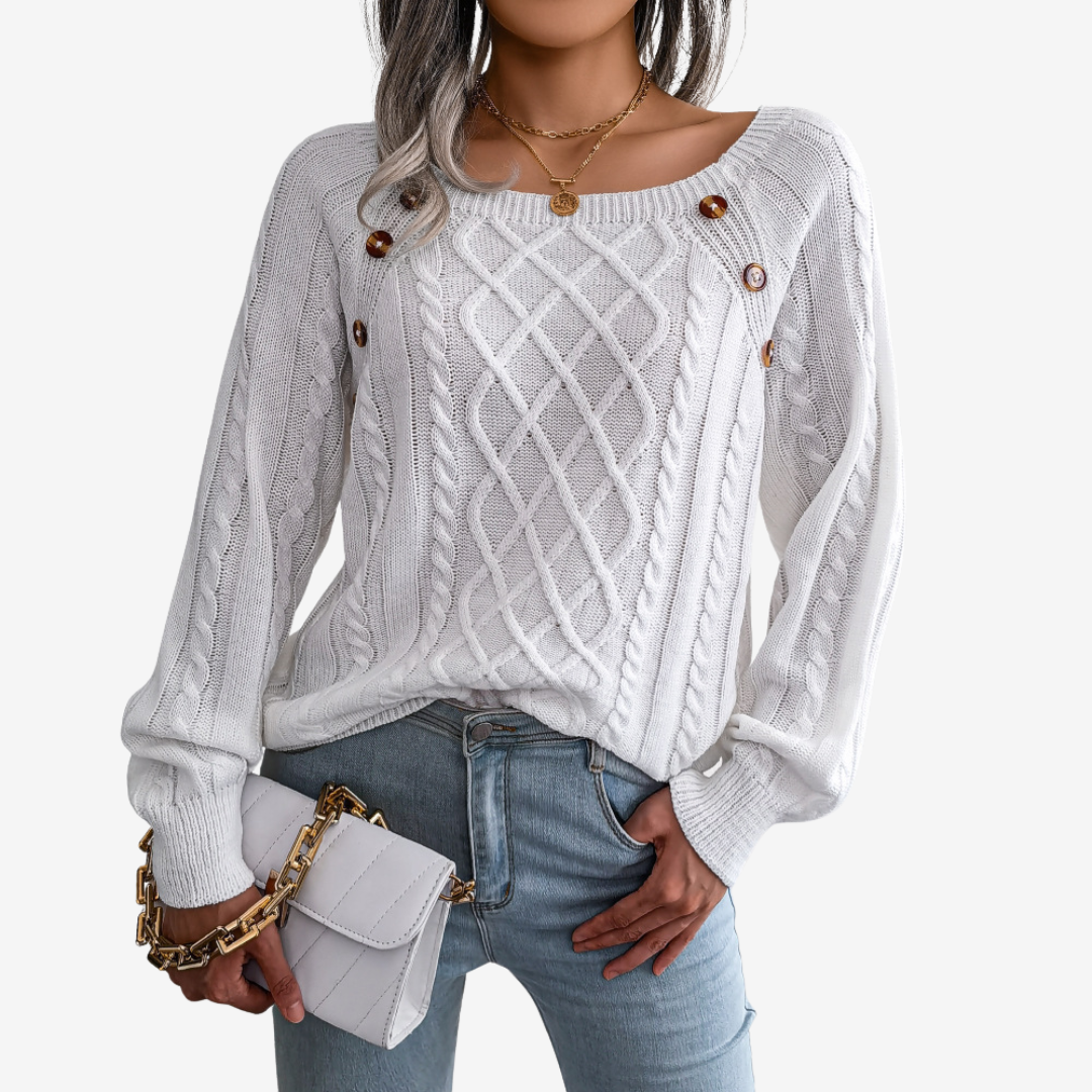 Meli™ Pull avec Détails de Boutons