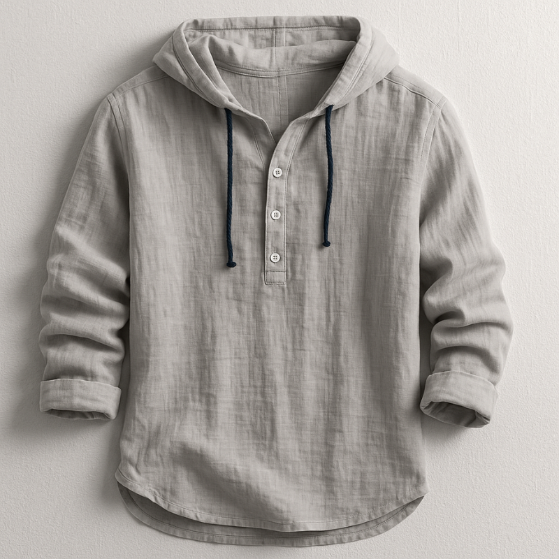 Chemise à capuche en lin