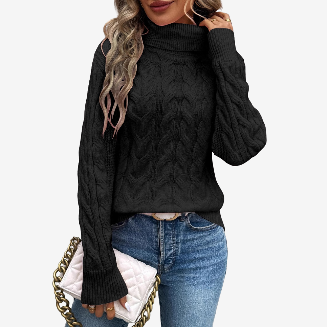 Odile™ Pull Classique à Col Montant