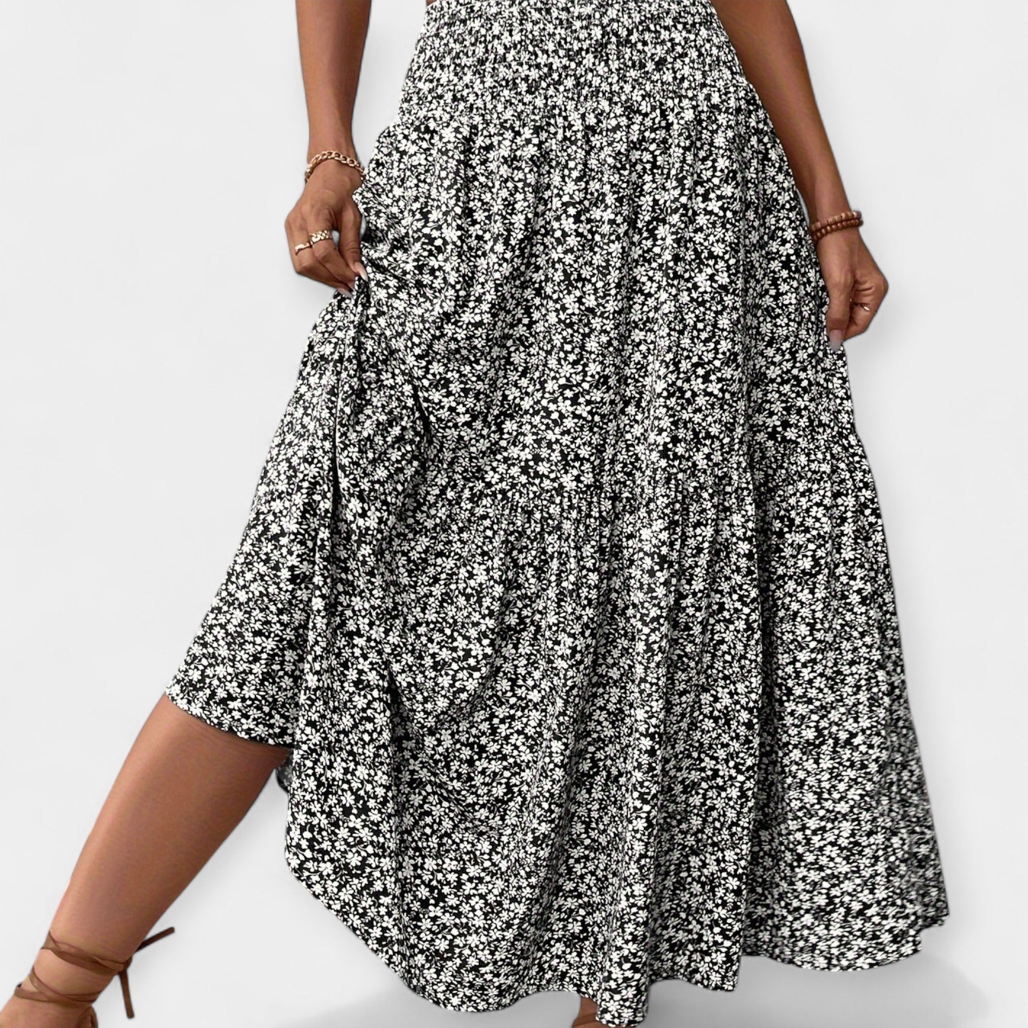 Jupe Décontractée et Confortable avec Fleurs