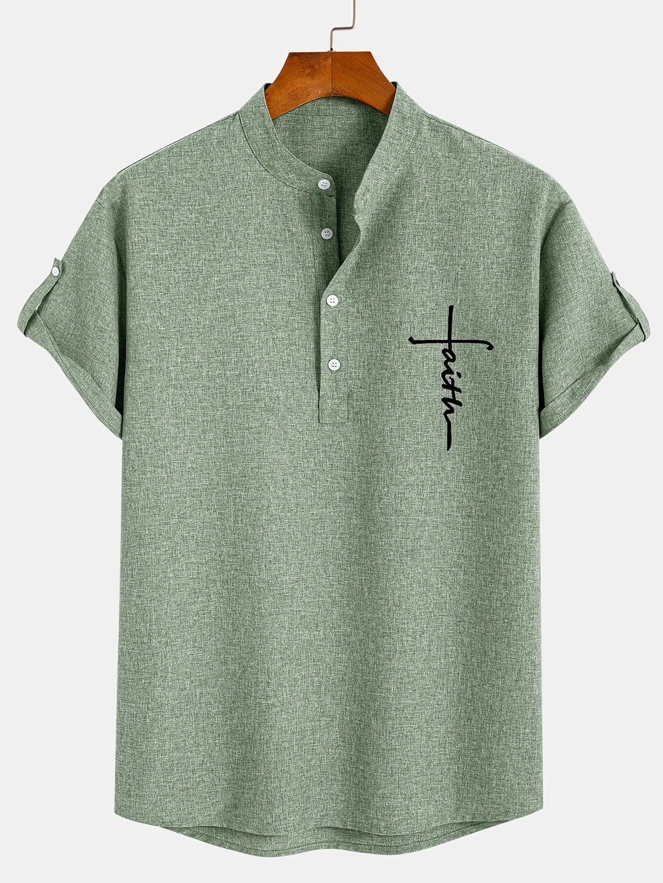 Chemise élégante à manches courtes et col montant