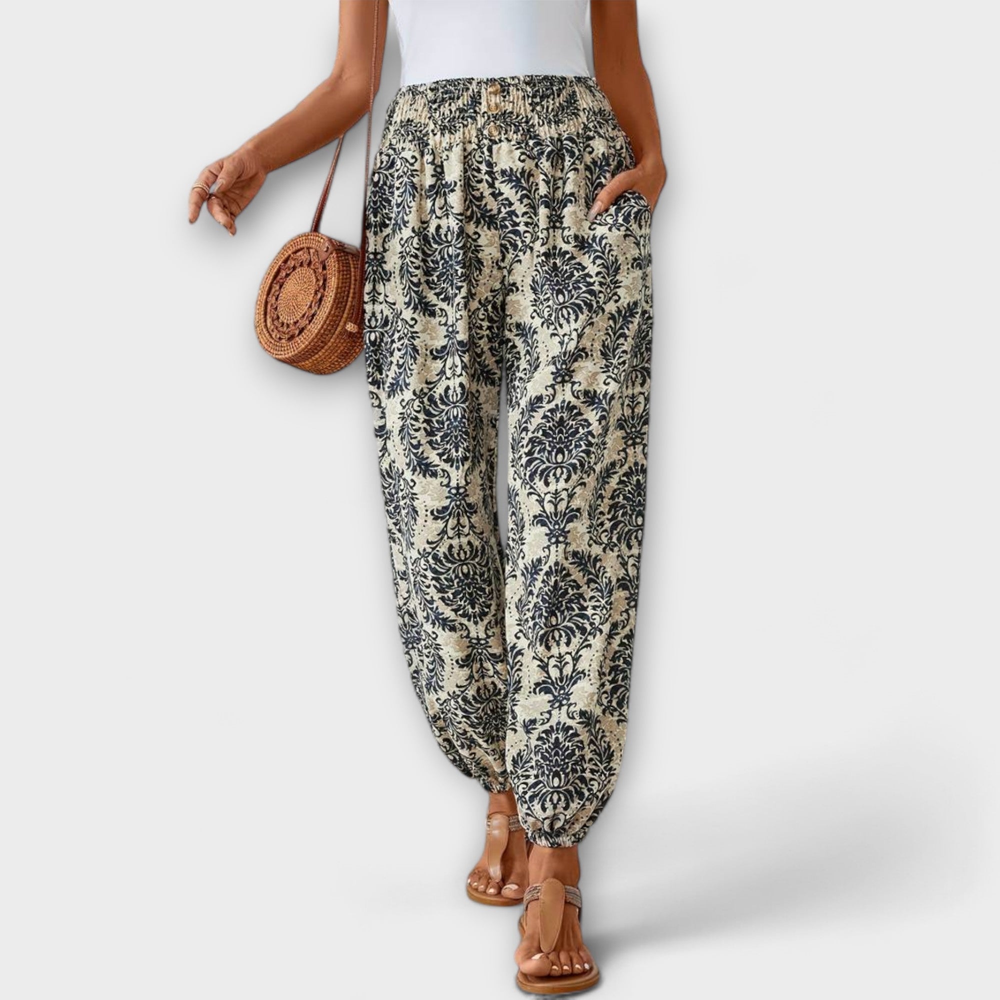 Pantalon avec Imprimé Ethnique