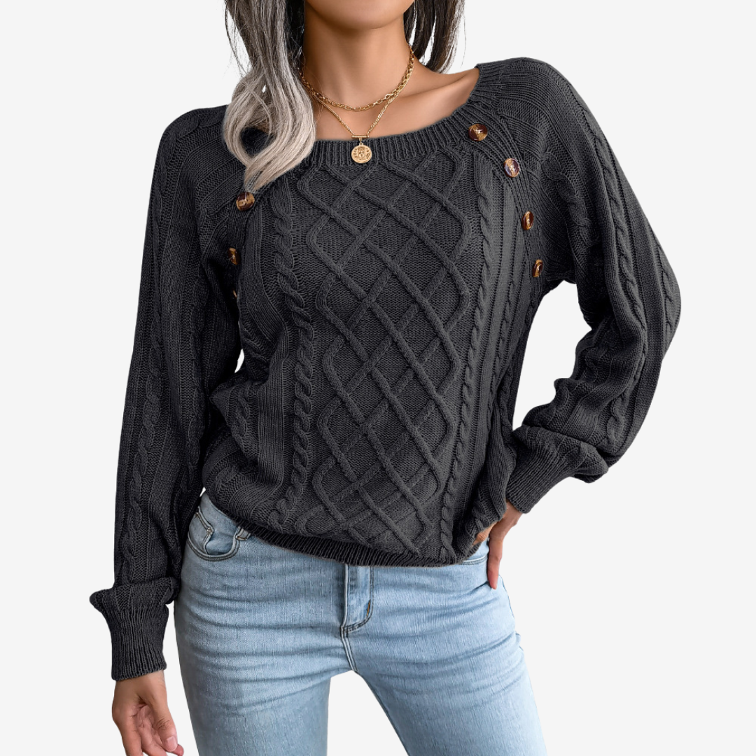 Meli™ Pull avec Détails de Boutons