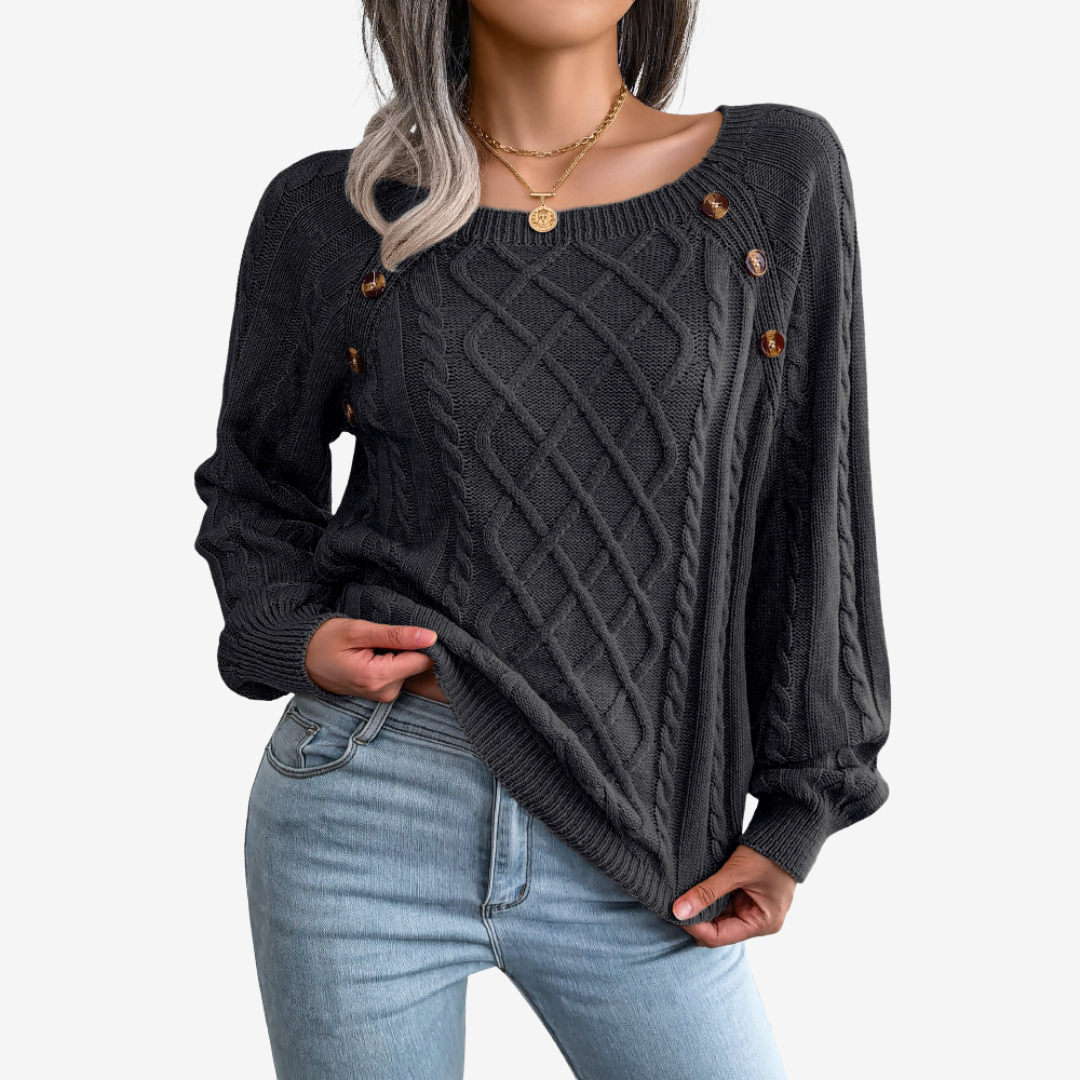 Meli™ Pull avec Détails de Boutons