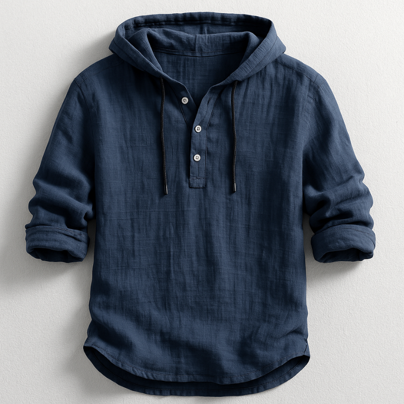 Chemise à capuche en lin