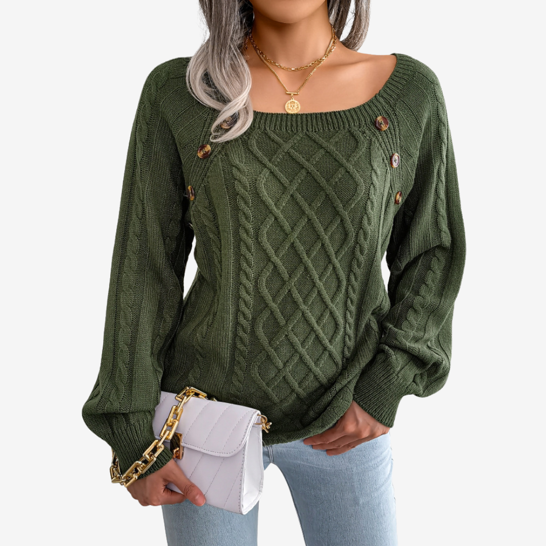 Meli™ Pull avec Détails de Boutons