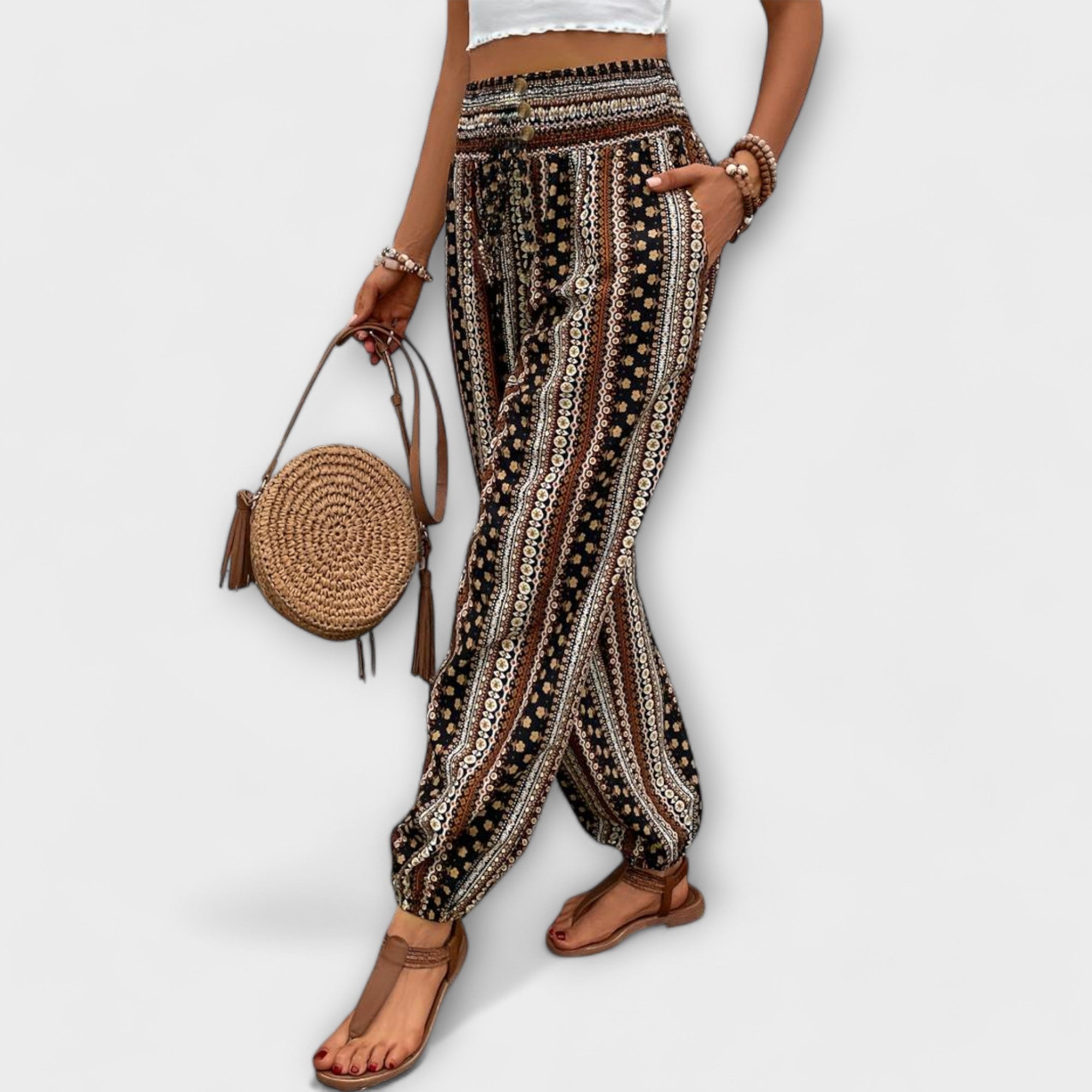 Pantalon avec Imprimé Ethnique