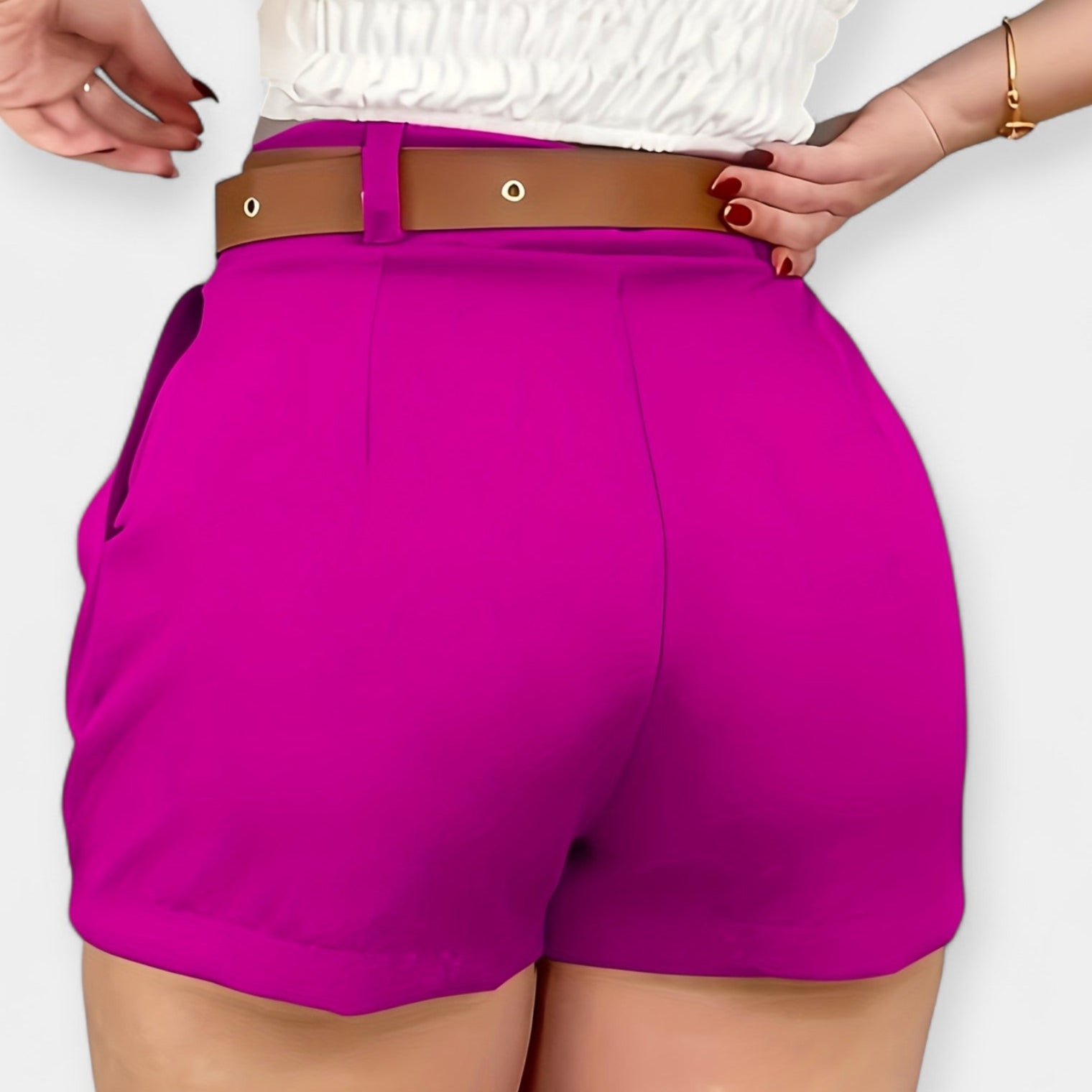Shorts Plissés Blancs