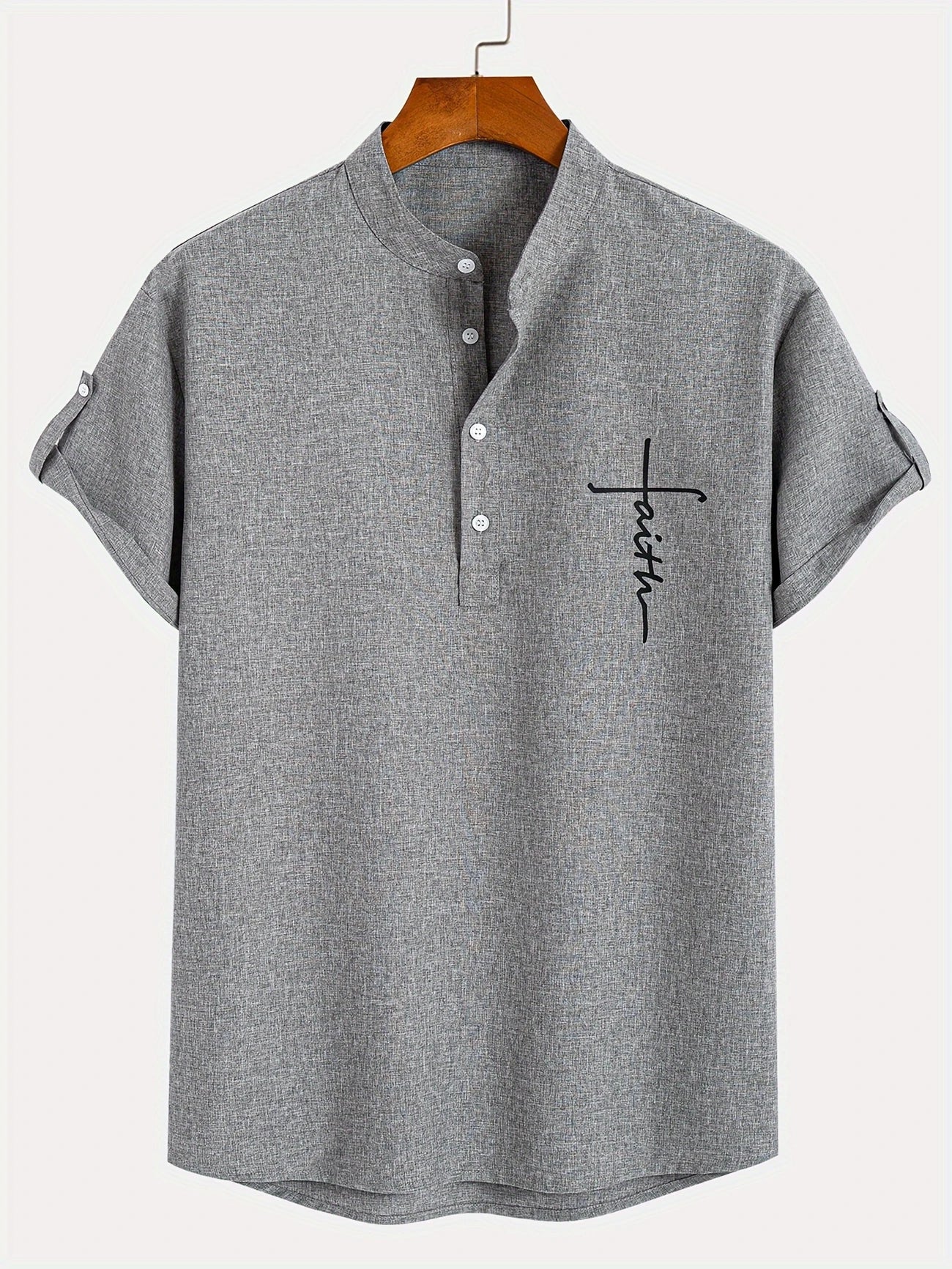 Chemise élégante à manches courtes et col montant