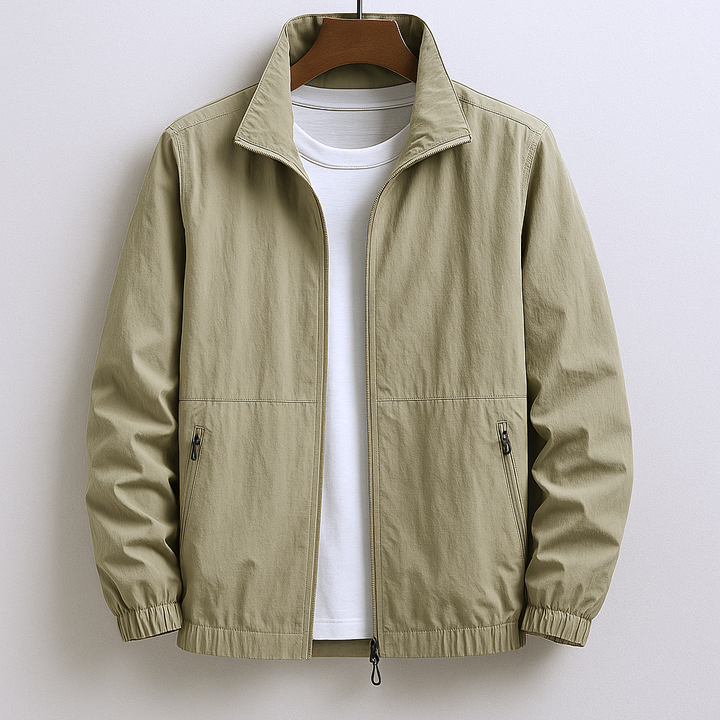 Veste légère décontractée à col montant
