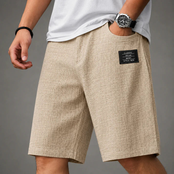 Short en lin texturé décontracté pour homme