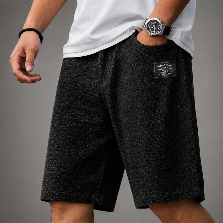 Short en lin texturé décontracté pour homme