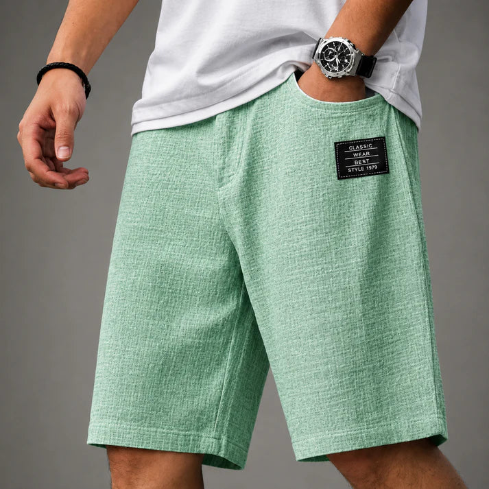 Short en lin texturé décontracté pour homme