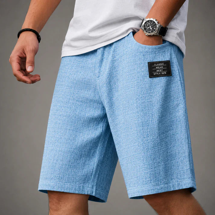 Short en lin texturé décontracté pour homme