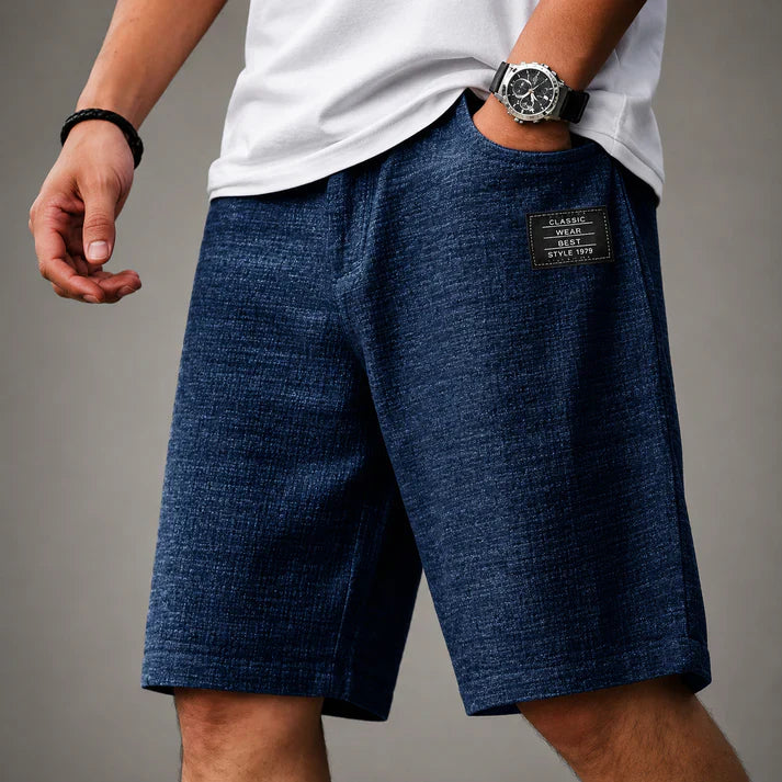 Short en lin texturé décontracté pour homme