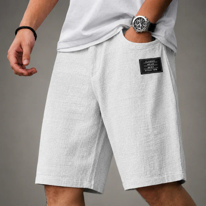 Short en lin texturé décontracté pour homme