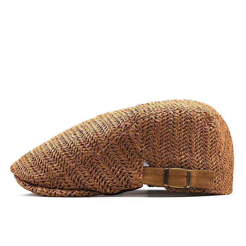 Casquette plate d'été en paille