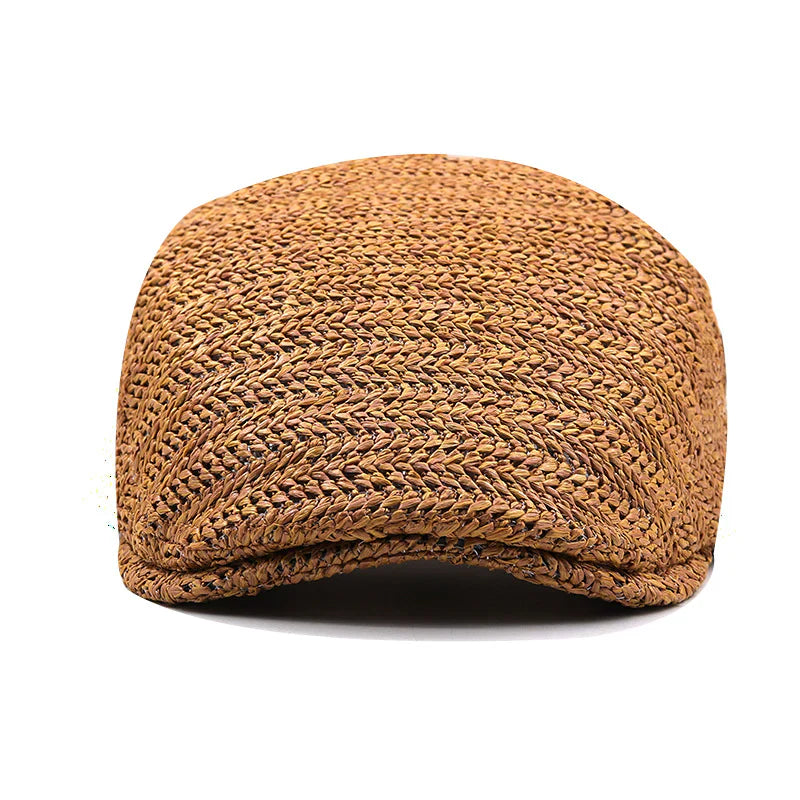 Casquette plate d'été en paille