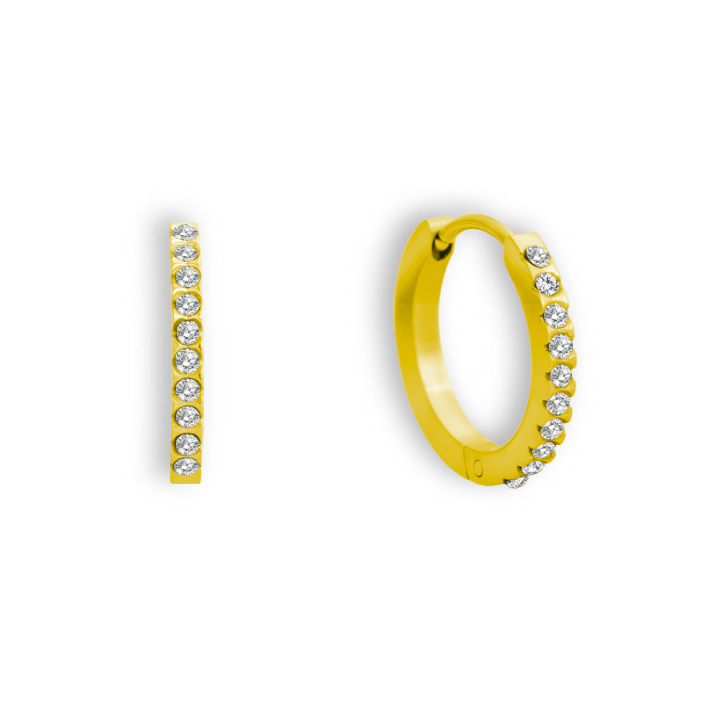 Boucles d'oreilles créoles avec des zirconias