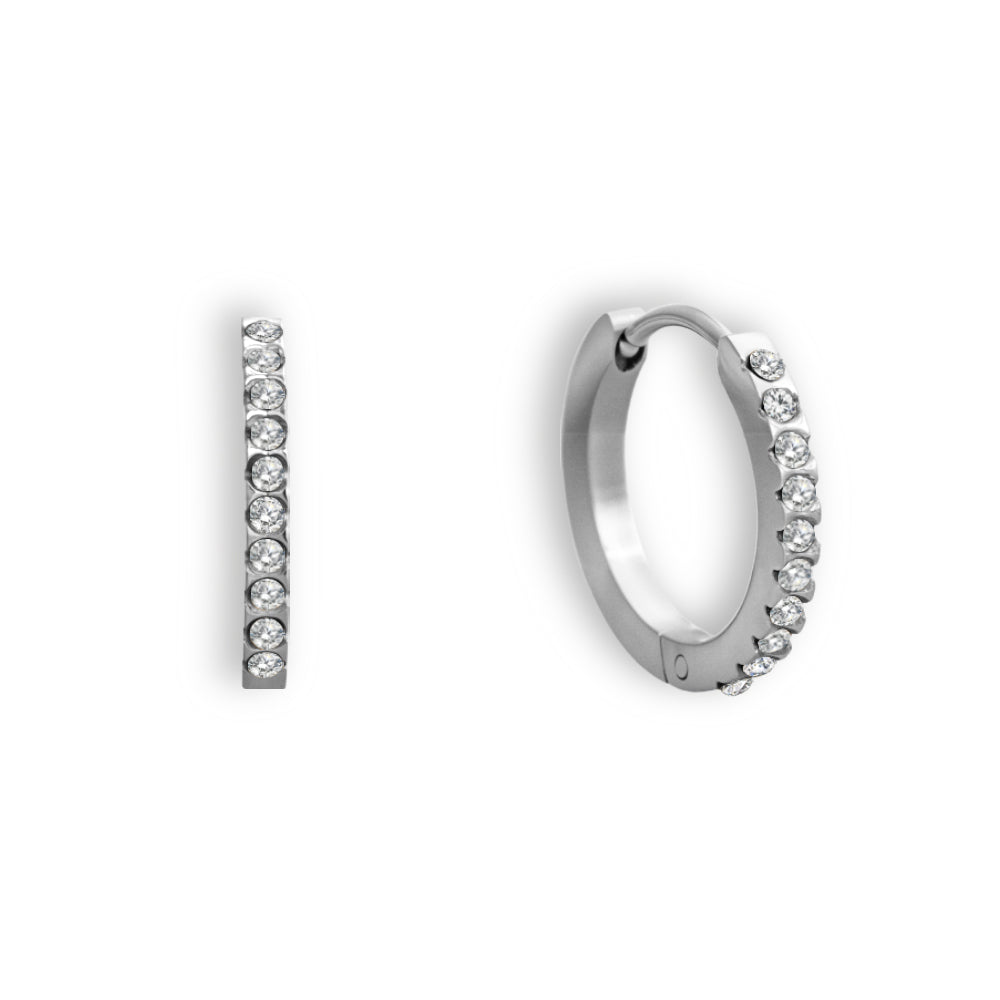 Boucles d'oreilles créoles avec des zirconias