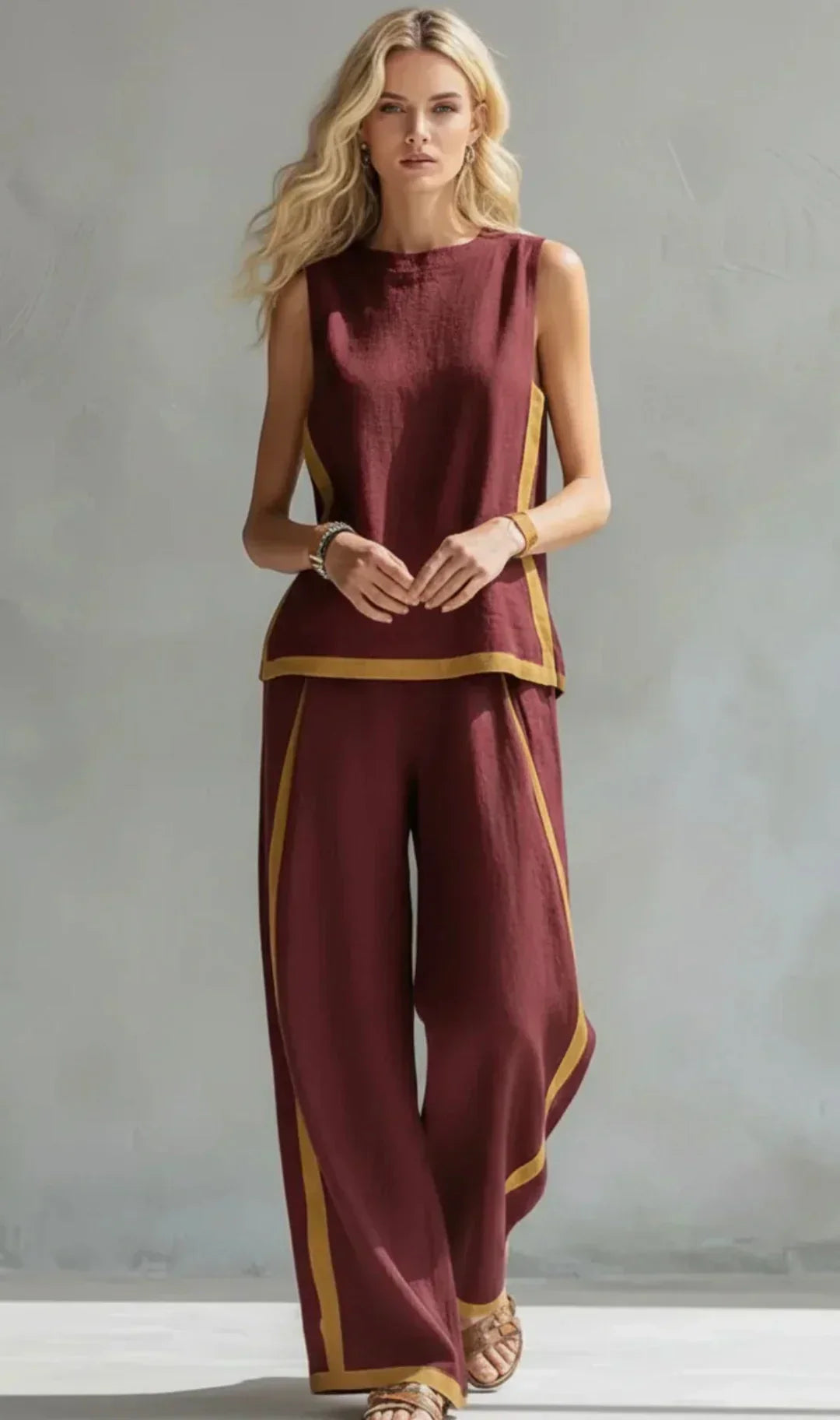 Ursula™ | Ensemble élégant de veste et de pantalons avec finitions contrastées