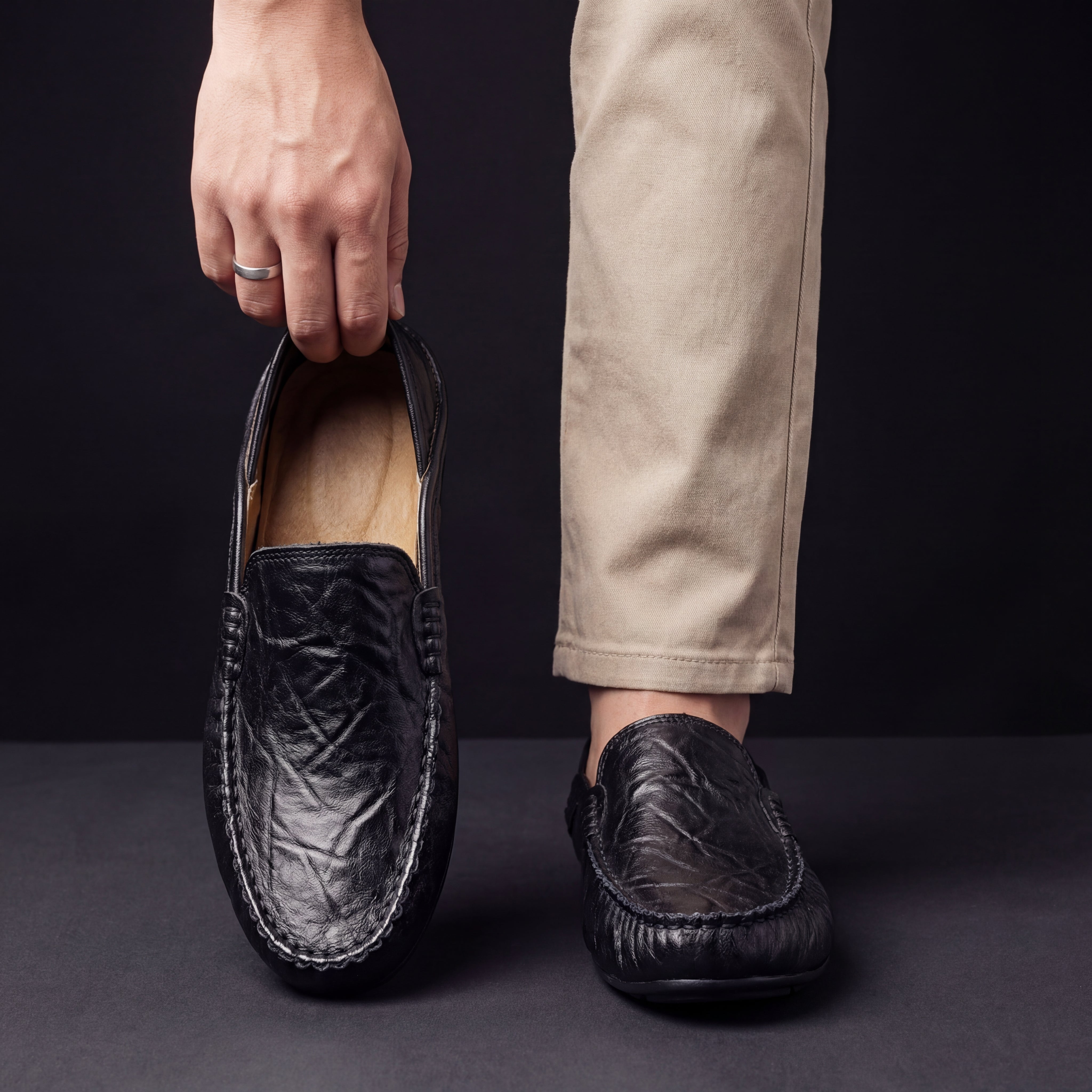 MOCASSINS EN CUIR