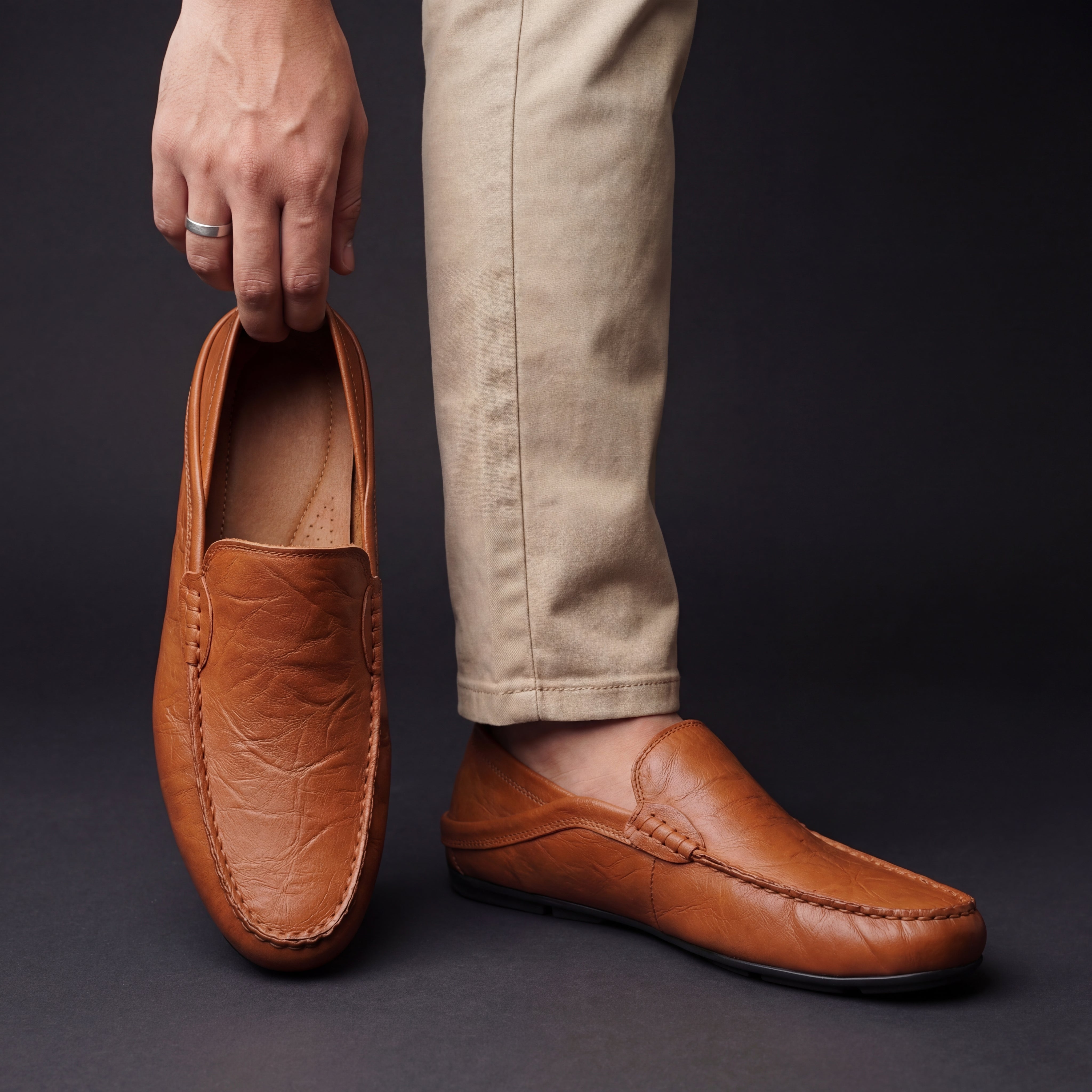 MOCASSINS EN CUIR