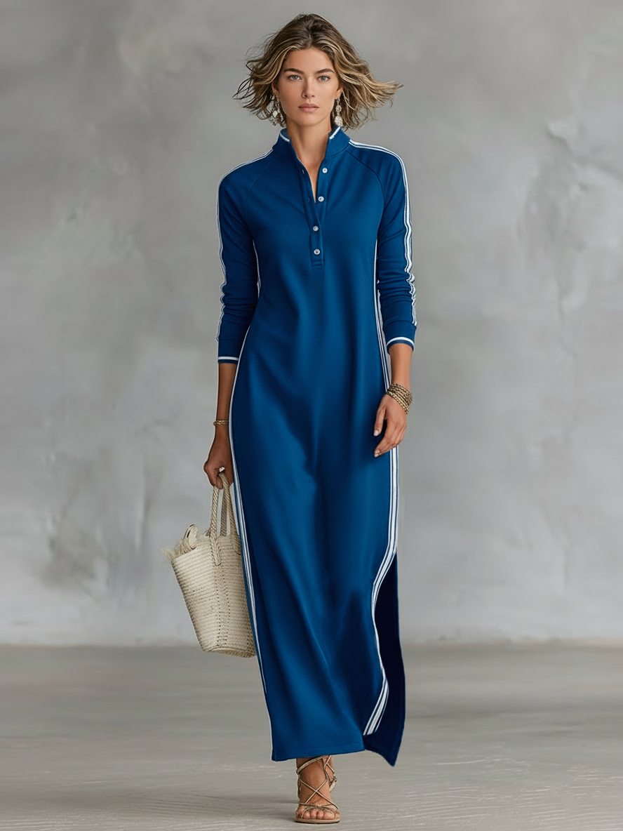 Aurelia™ | Robe maxi avec boutons et col