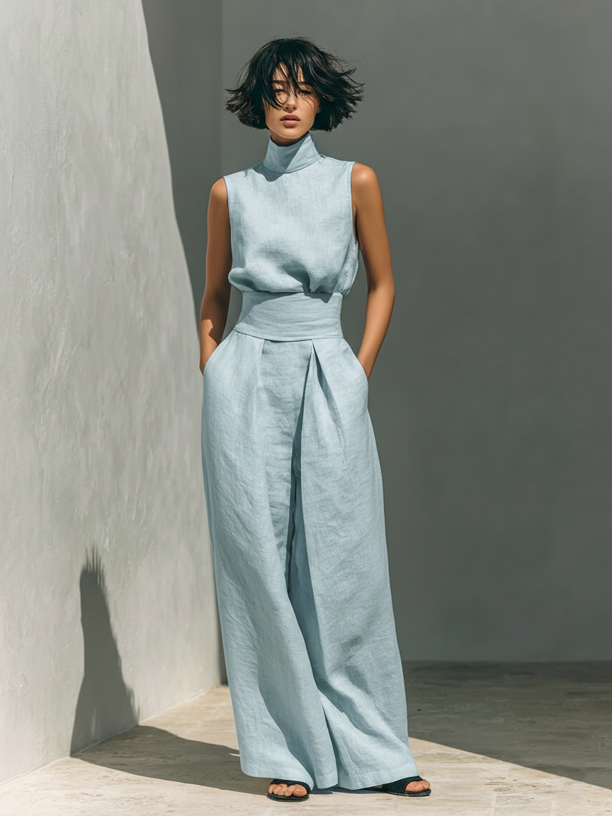 Elara™ | Ensemble léger sans manches avec pantalons larges